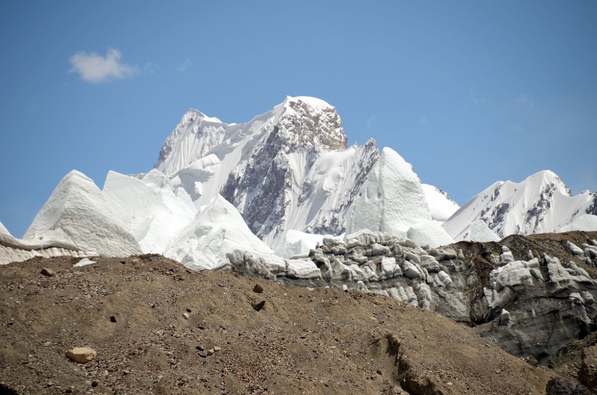02 P6453 And P6300 With Ice Penitentes Of The Gasherbrum North Glacier From Above Gasherbrum North Base Camp In China